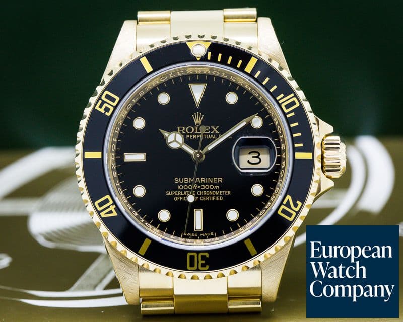 Image of Rolex Rolex Submariner Black Dial 18K Yellow Gold EXCELLENT