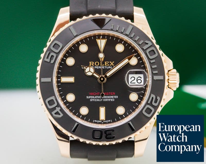 Image of Rolex Yacht Master 18K Rose Gold / Rubber MIDSIZE