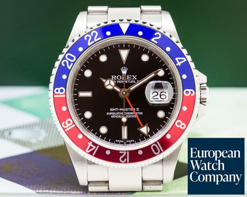 Image of Rolex GMT Master II SS Red / Blue Pepsi Bezel FULL SET SHARP