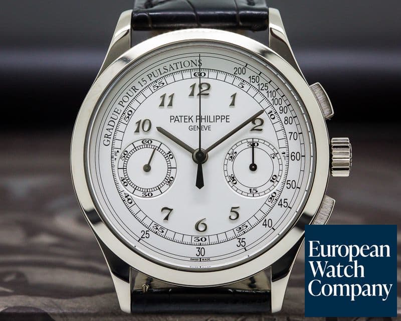Image of Patek Philippe Chronograph 18K White Gold / Silver Pulsation 