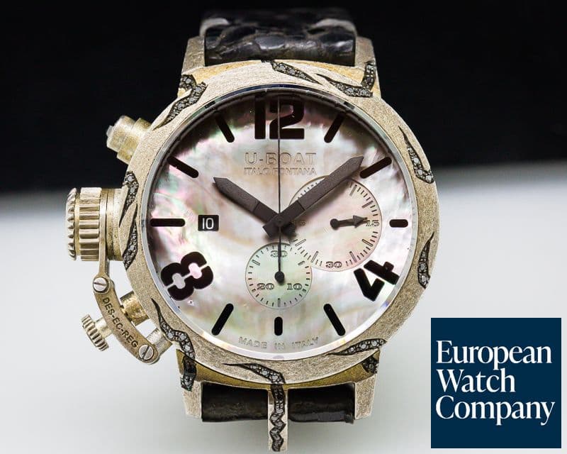 Image of U-Boat Phoenix Classico Chronograph Sterling Silver / Black Diamonds MOP