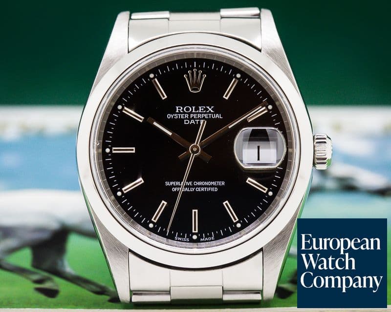 Image of Rolex Date Black Dial SS FULL SET 