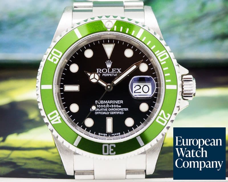 Image of Rolex "F SERIES" Submariner 50th Anniversary Green Bezel FULL SET