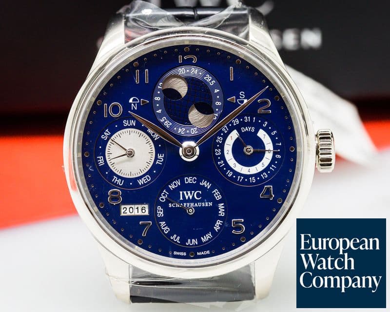 Image of IWC Portuguese Perpetual Calendar Double Moon 18K White Gold UNWORN