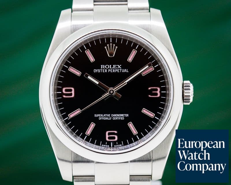 Image of Rolex Oyster Perpetual Black Pink Arabic Dial 