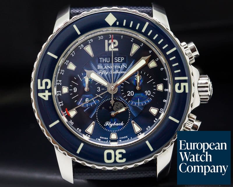 Image of Blancpain Fifty Fathoms Complete Calendar Flyback SS / Blue Dial

