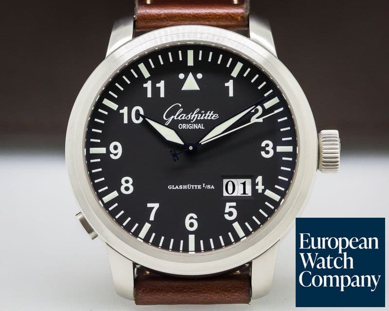 Image of Glashütte Original Senator Navigator Panorama Date SS Black Dial 