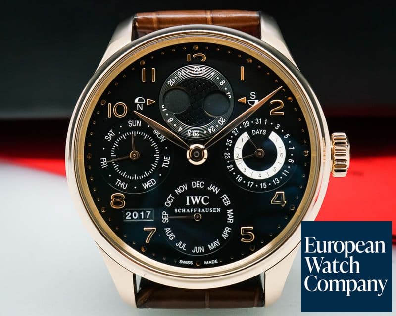 Image of IWC Portuguese Perpetual Calendar Double Moon 18K Rose Gold