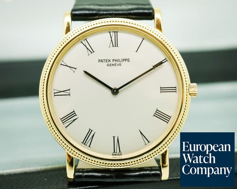 Image of Patek Philippe Calatrava 18K Yellow Gold Manual Wind Silver Roman Dial 