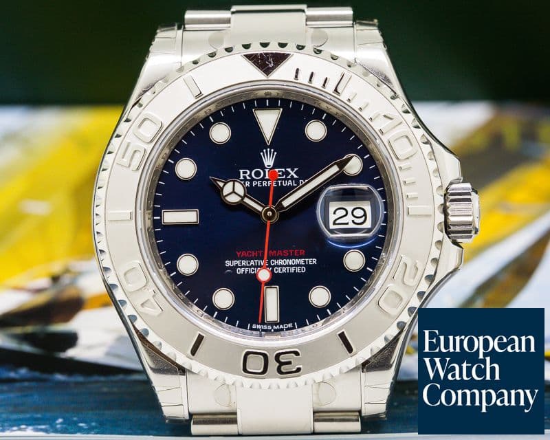 Image of Rolex Yacht Master SS Blue Dial / Platinum Bezel STICKERS