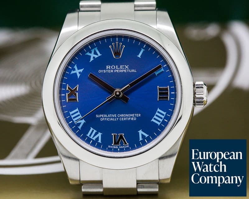 Image of Rolex Oyster Perpetual Ladies Azzurro Blue Roman Numerals