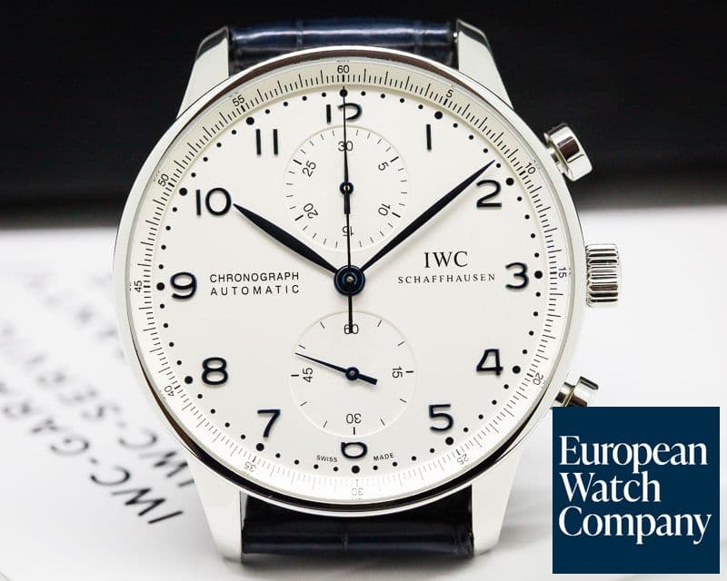 Image of IWC Portuguese Chronograph SS Silver Dial / Blue Numerals