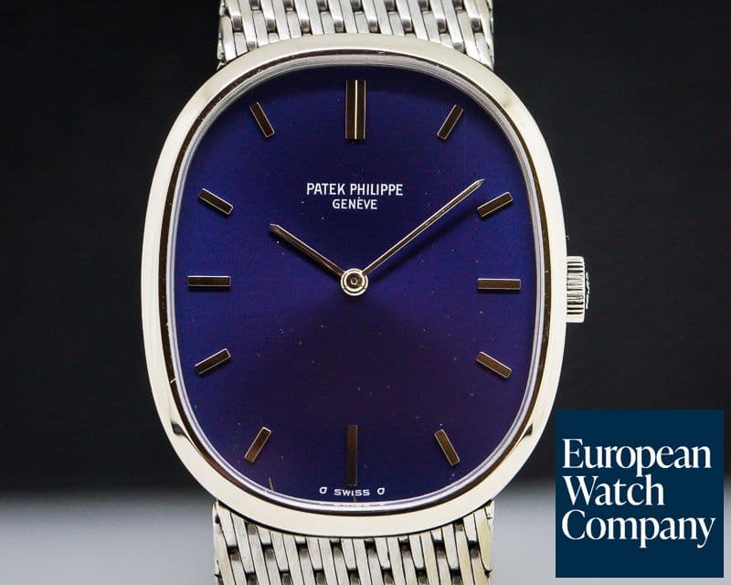 Image of Patek Philippe Ellipse Mid Size 18K White Gold / Mesh Bracelet