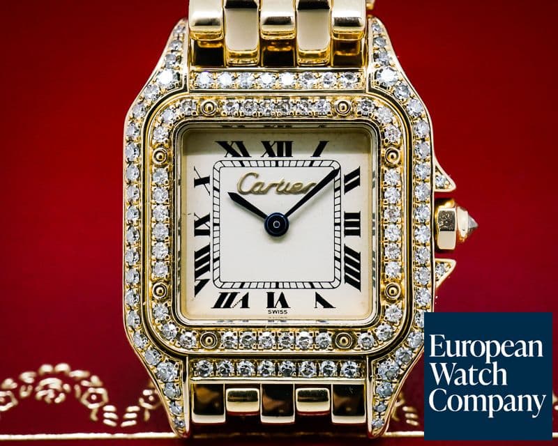 Image of Cartier Ladies Mini Panthere 18K YG Diamond Case Quartz