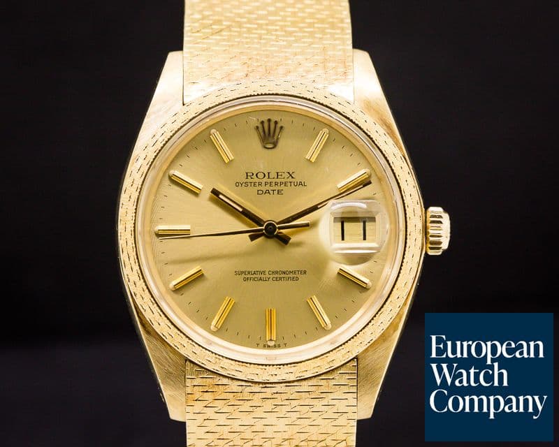 Image of Rolex Oyster Date 18K Yellow / RARE MESH BRACELET 
