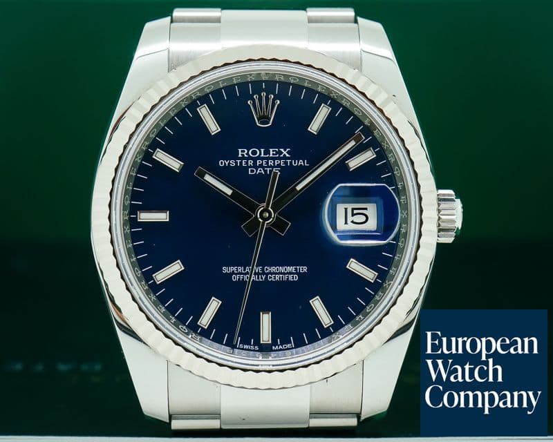 Image of Rolex Date Blue Dial SS 