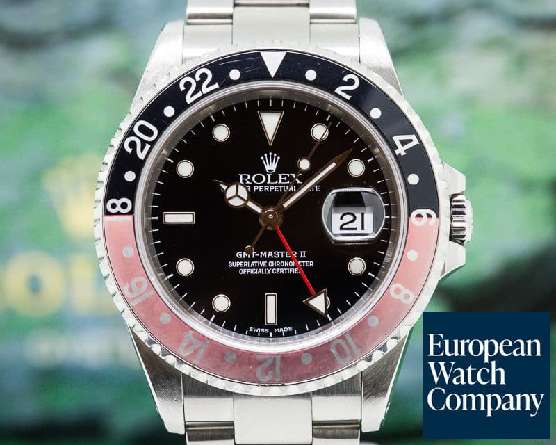 Image of Rolex GMT Master II SS Red / Black Coke Faded Bezel "Full Set"