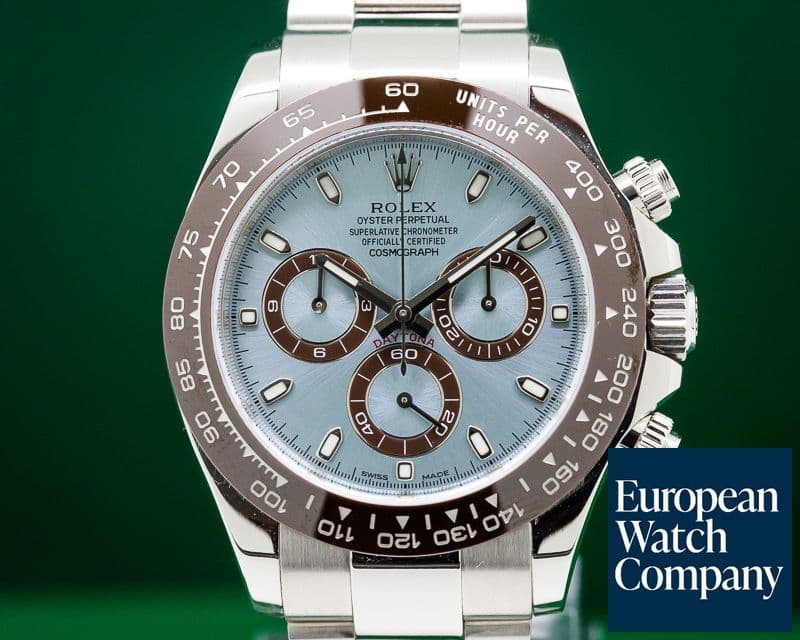 Image of Rolex Daytona Platinum Glacier Blue / Brown Ceramic 