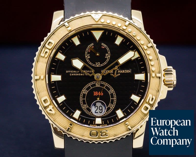 Image of Ulysse Nardin Maxi Marine Diver Black RG / Rubber