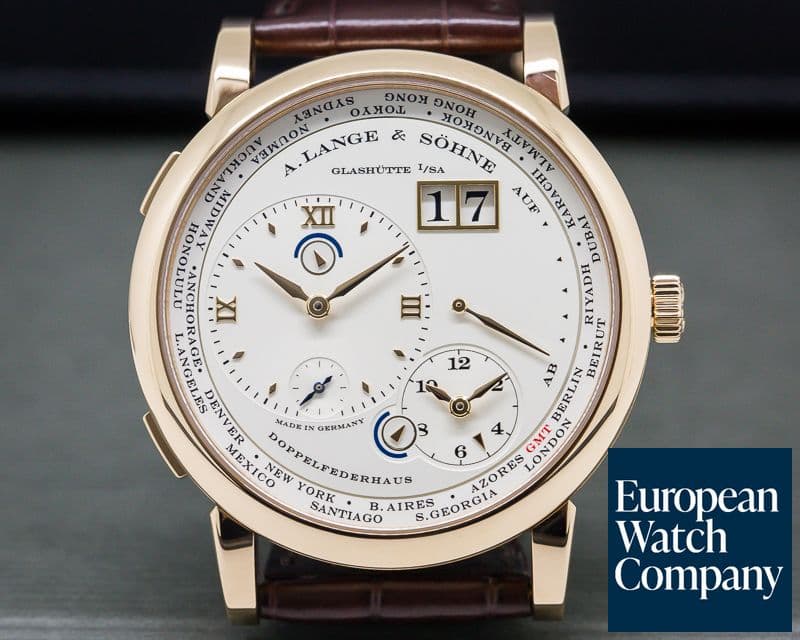 Image of A. Lange and Sohne Lange 1 Time Zone 18K Rose Gold + Deployant Buckle