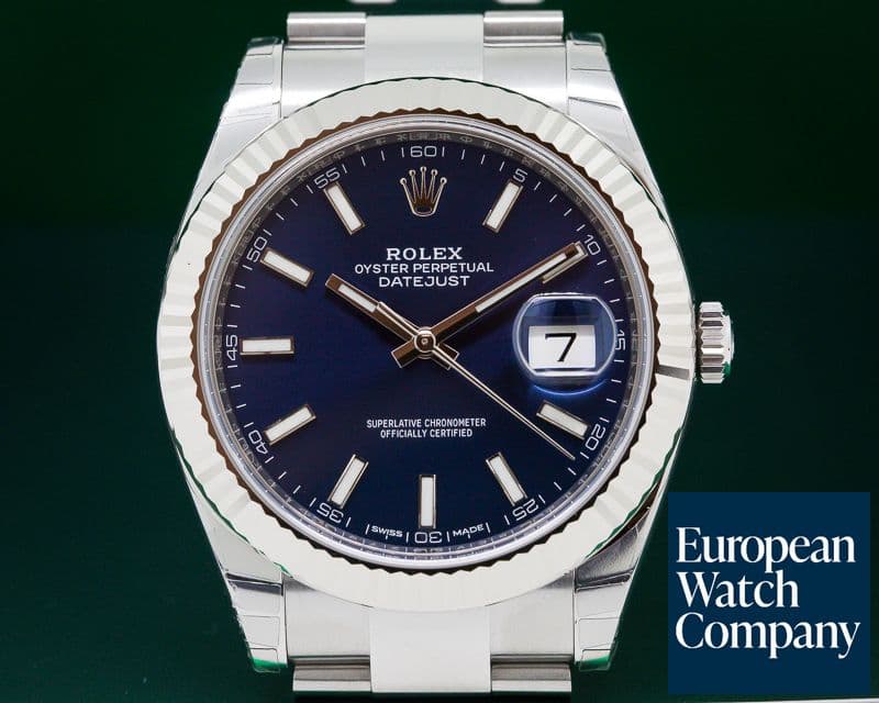 Image of Rolex Datejust 41 Blue Stick Dial SS UNWORN