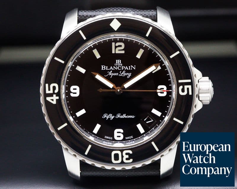 Image of Blancpain Fifty Fathoms "Tribute to Aqualung" SS / Rubber 