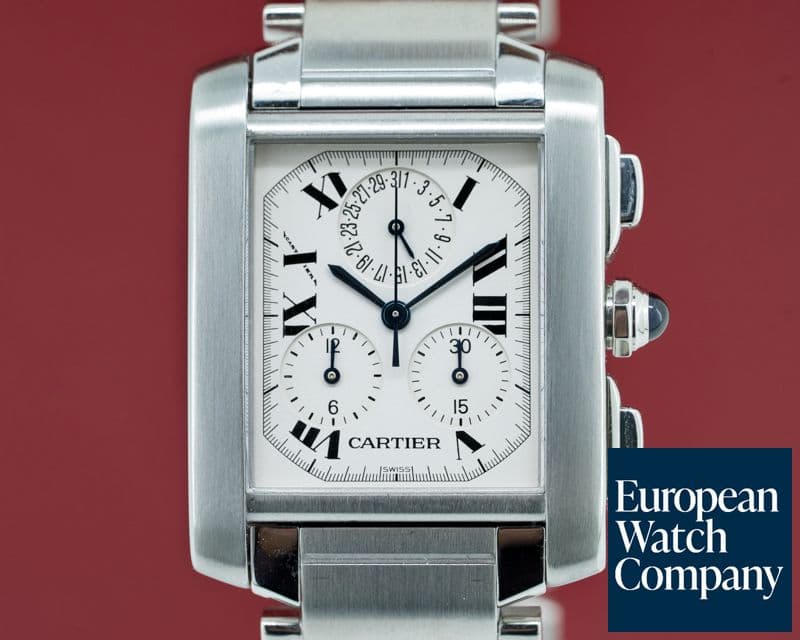 Image of Cartier Tank Francaise Chronoflex Quartz Chronograph SS 