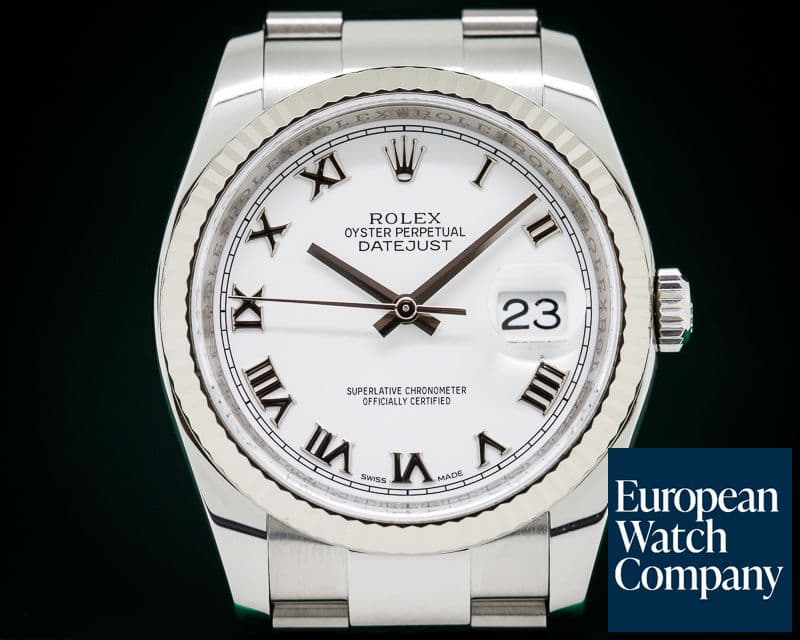 Image of Rolex Datejust White Roman Dial SS 
