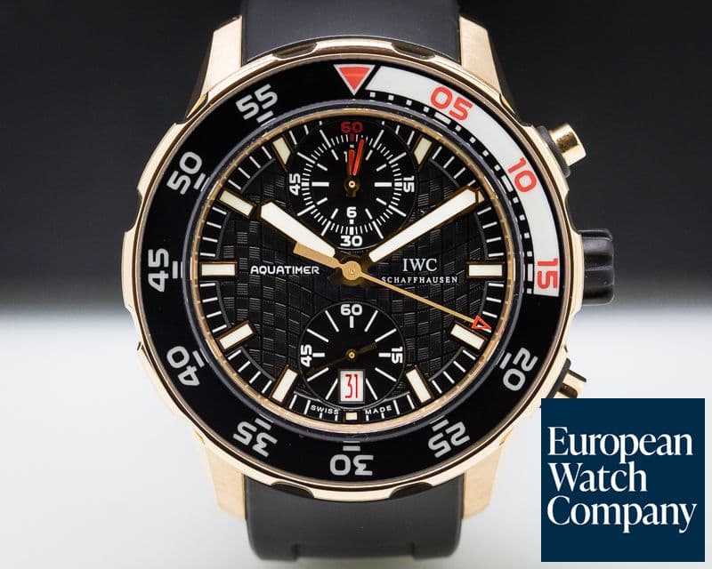 Image of IWC IW 18K Rose Gold Aquatimer Flyback Chronograph Rubber 