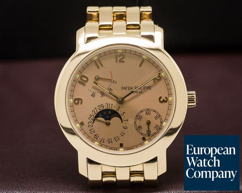 Image of Patek Philippe Moon Phase Power Reserve Pink Dial RARE INTEGRATED BRACELET 