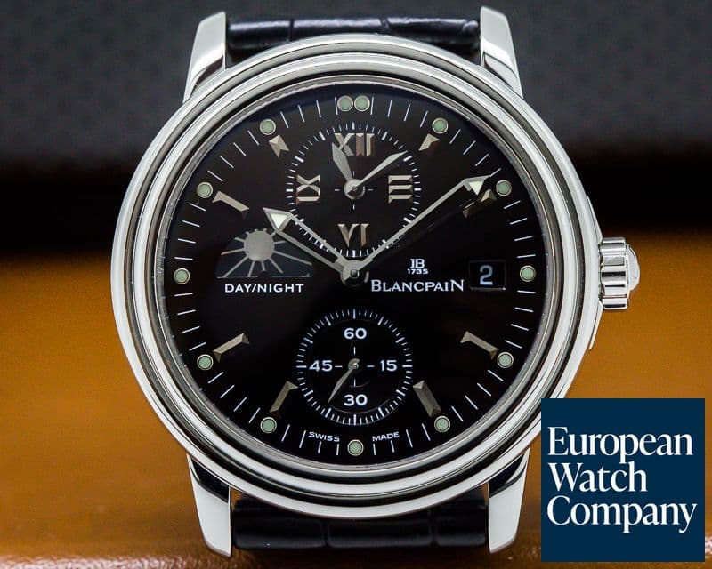 Image of Blancpain Leman Timezone Dual Time SS Black Dial 
