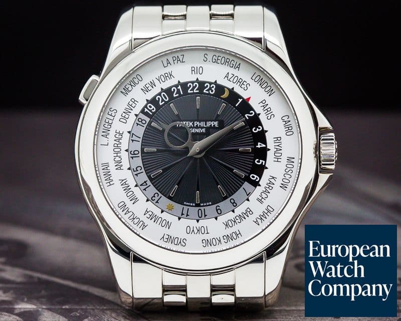 Image of Patek Philippe World Time 18K White Gold / 18K White Gold Bracelet