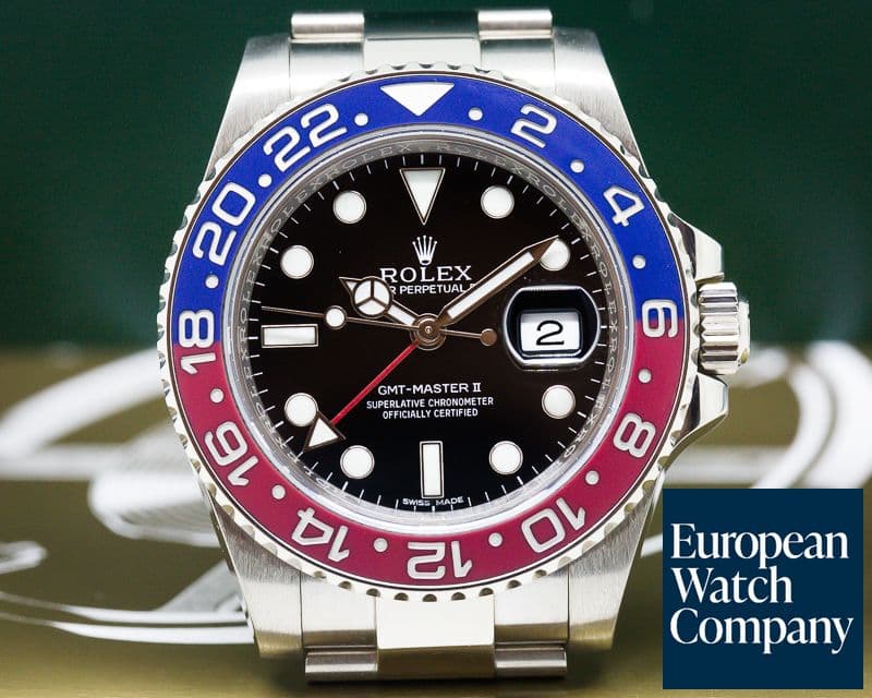 Image of Rolex GMT Master II Blue / Red 18K White Gold 