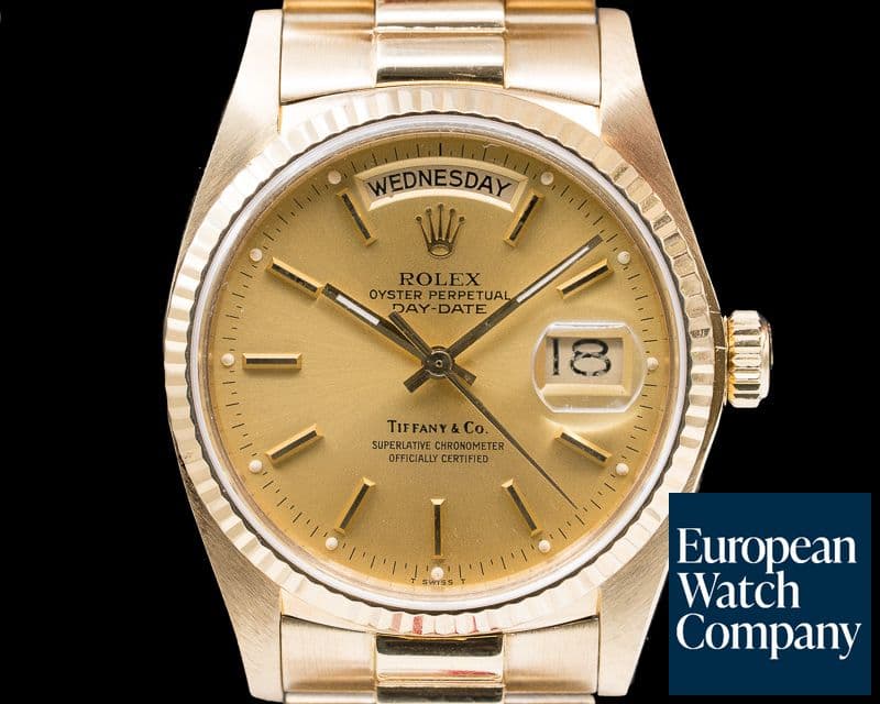 Image of Rolex Day Date "TIFFANY & CO" Yellow Gold / President Bracelet 