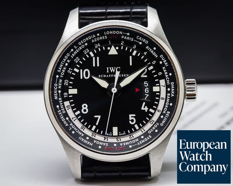 Image of IWC Pilot WorldTimer SS Black Dial 