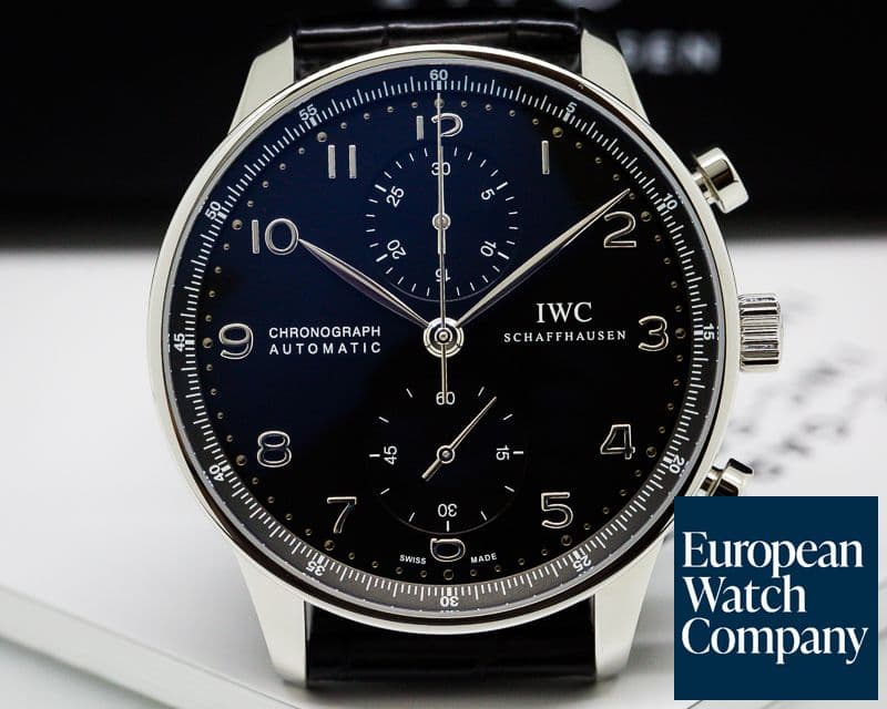 Image of IWC Portuguese Chronograph SS Black Dial
