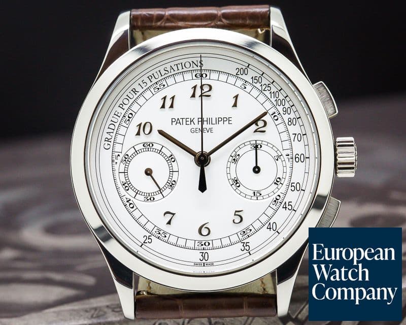 Image of Patek Philippe Chronograph 18K White Gold / Silver Pulsation 