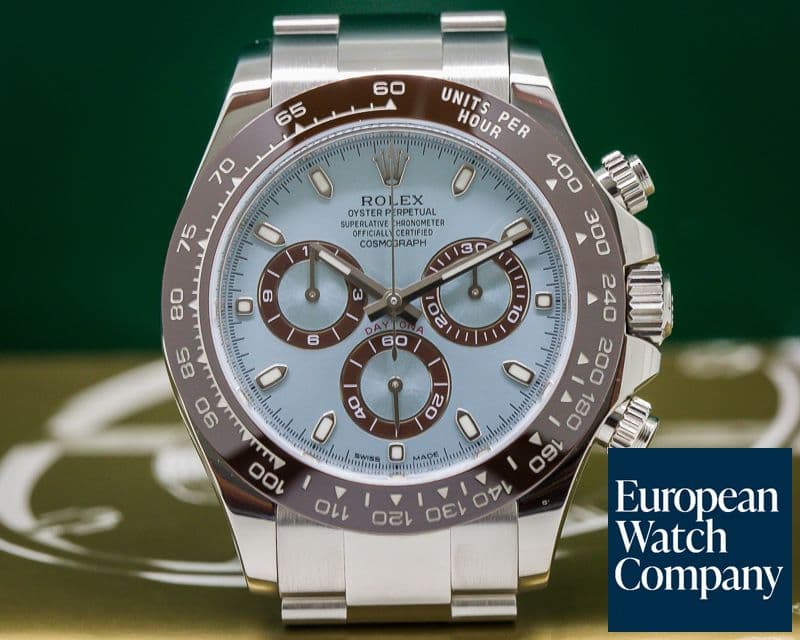 Image of Rolex Daytona Platinum Glacier Blue / Brown Ceramic 