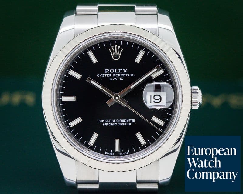 Image of Rolex Date Black Dial SS/SS