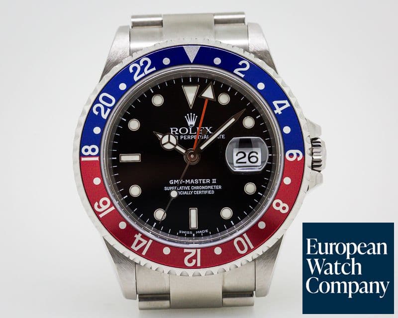 Image of Rolex GMT Master II SS Red / Blue Pepsi Bezel FULL SET 