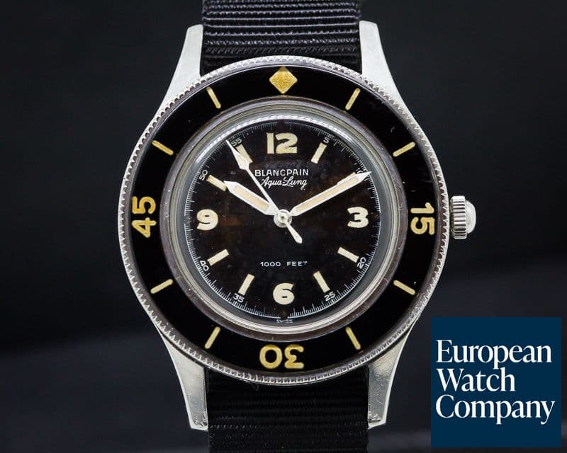 Image of Blancpain Vintage Fifty Fathoms Aqualung 1000FT  "Jacques Cousteau" 41MM