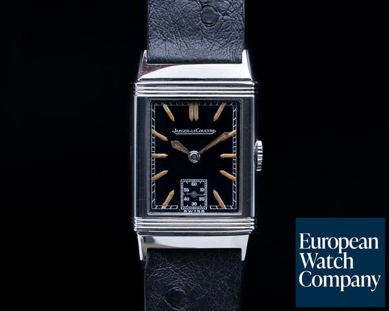 Image of Jaeger LeCoultre Reverso 2400 SS Black Dial Radium 1947 RARE