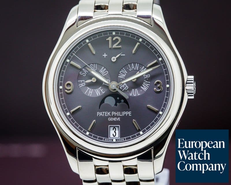 Image of Patek Philippe Annual Calendar 18K White Gold/White Gold Bracelet Slate Dial 

