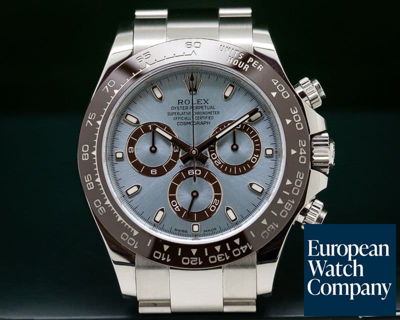 Image of Rolex Daytona Platinum Glacier Blue / Brown Ceramic 