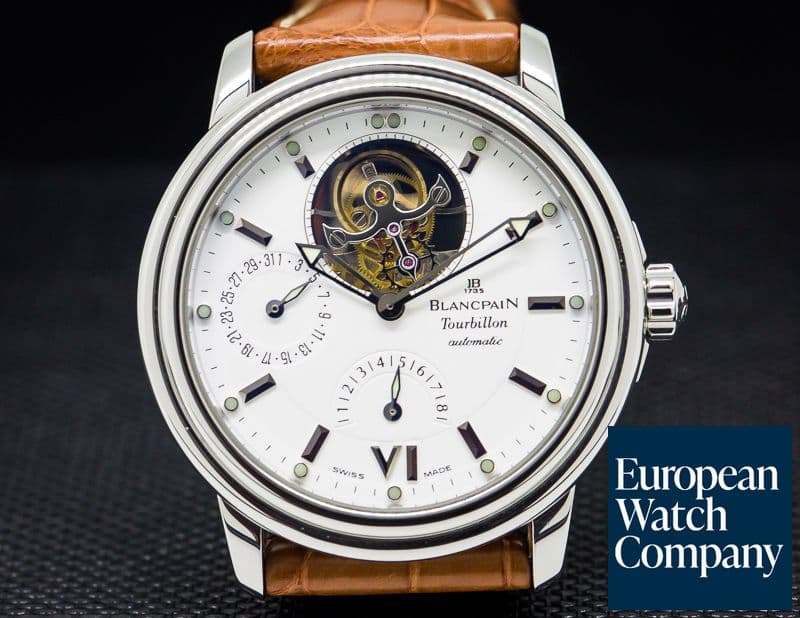 Image of Blancpain Leman Tourbillon 8 Day Power Reserve White Dial SS Automatic