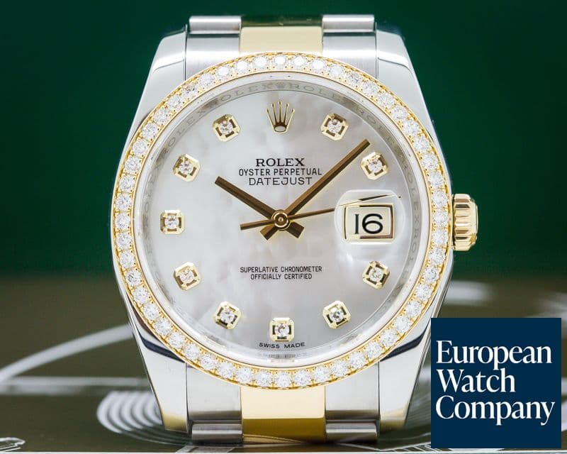 Image of Rolex Datejust MOP Dial Diamond Bezel 18K/SS