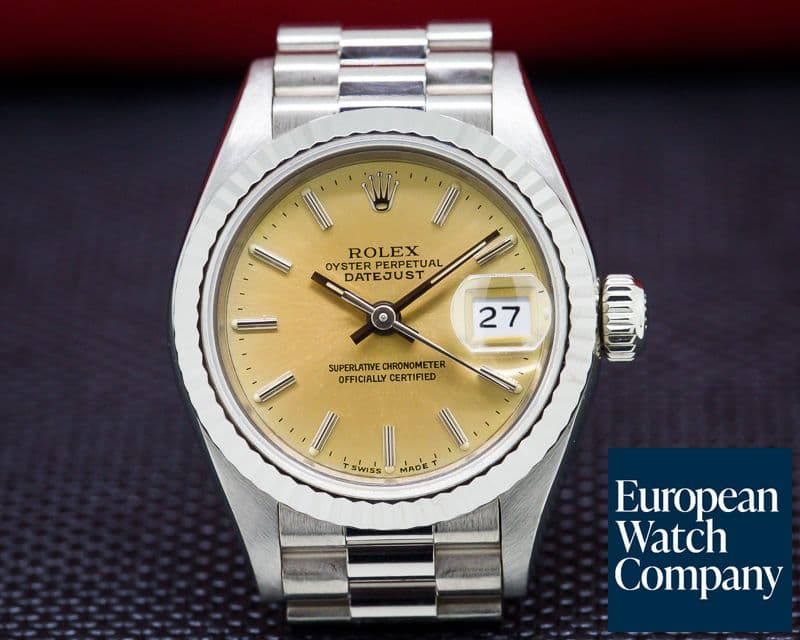 Image of Rolex Ladies Datejust President 18K White Gold with Stick Dial
 