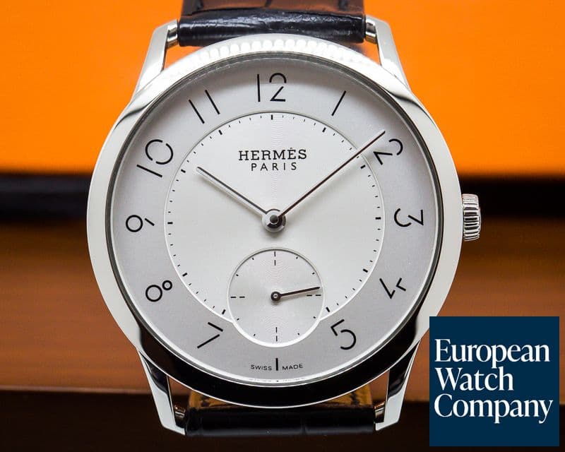 Image of Hermes Slim D Steel Silver Dial