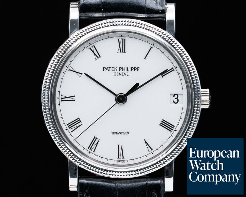 Image of Patek Philippe Calatrava 18K White Gold Automatic Hobnail TIFFANY & CO
