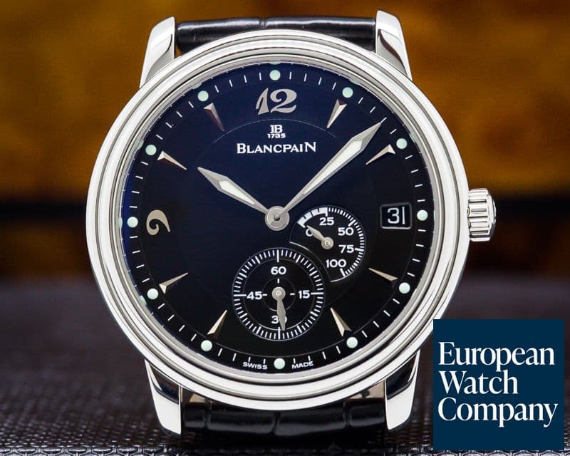 Image of Blancpain Villeret Ultra Slim Power Reserve SS Black Dial